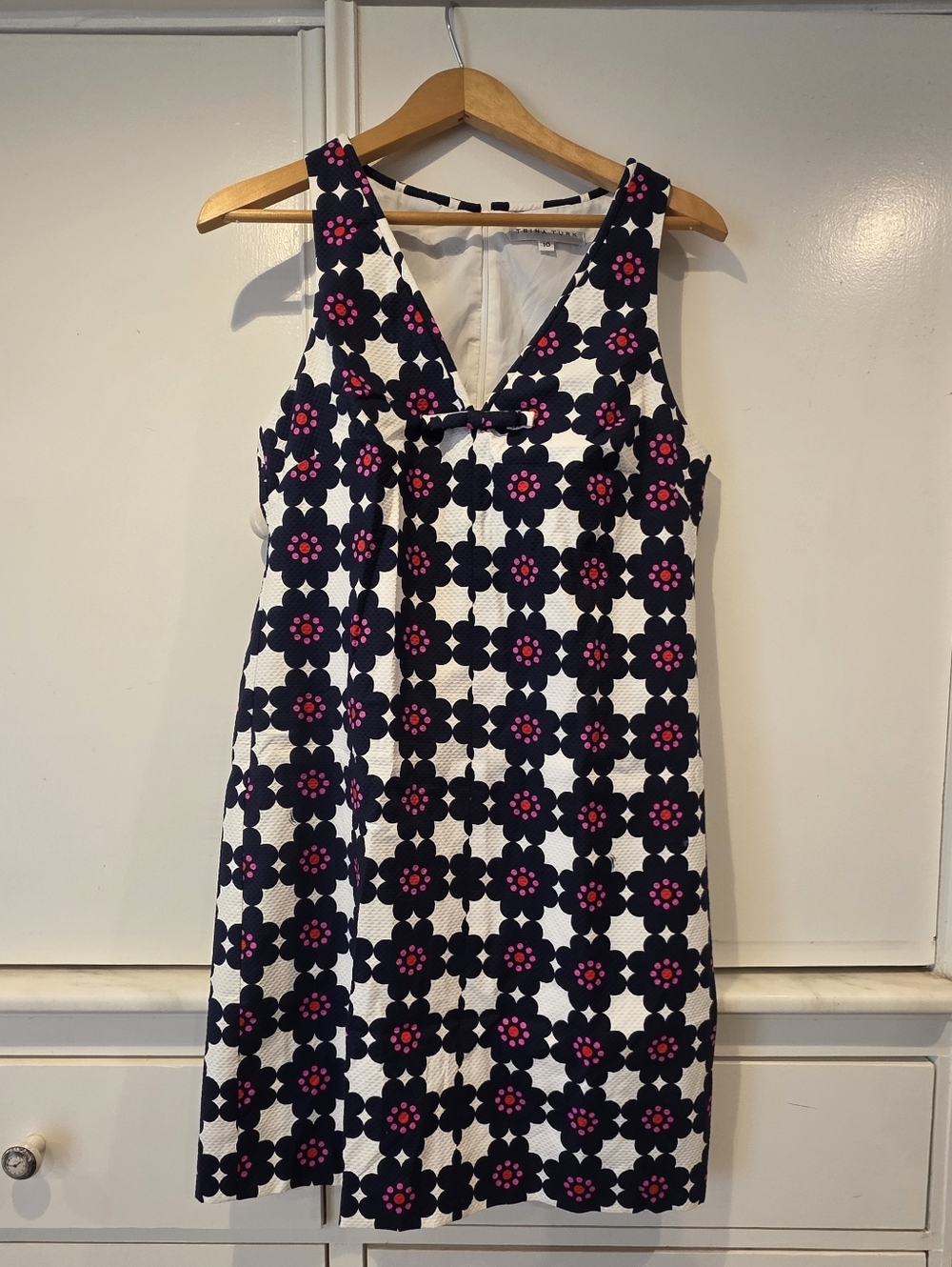 Trina Turk Navy and Hot Pink Floral Dress